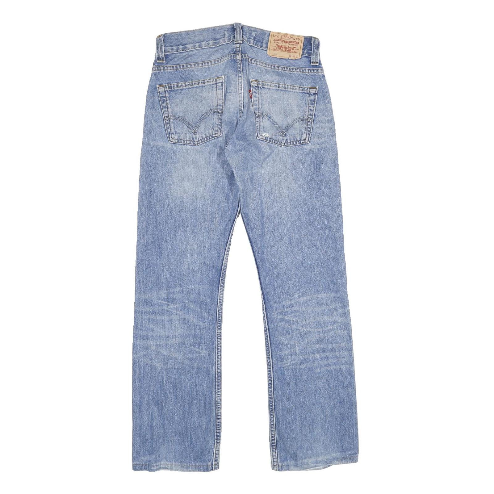 LEVI'S 506 Mens Jeans Blue Regular Straight Denim Medium W30 L34 Classic Fit