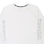NIKE Mens White Long Sleeve Crew Neck Cotton Blend T-Shirt L