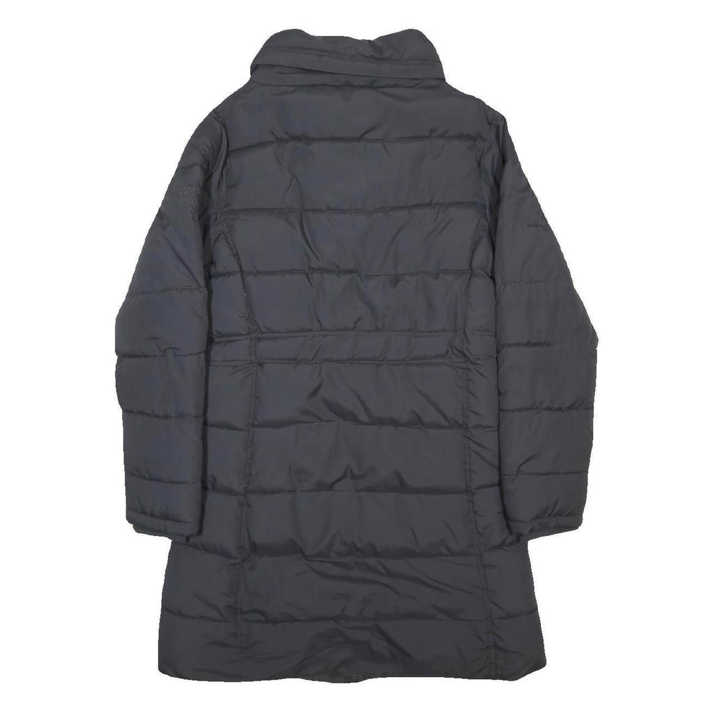 DIESEL Womens Black Jacket L Polyester Puffer Zip Fastening Stylish Warm