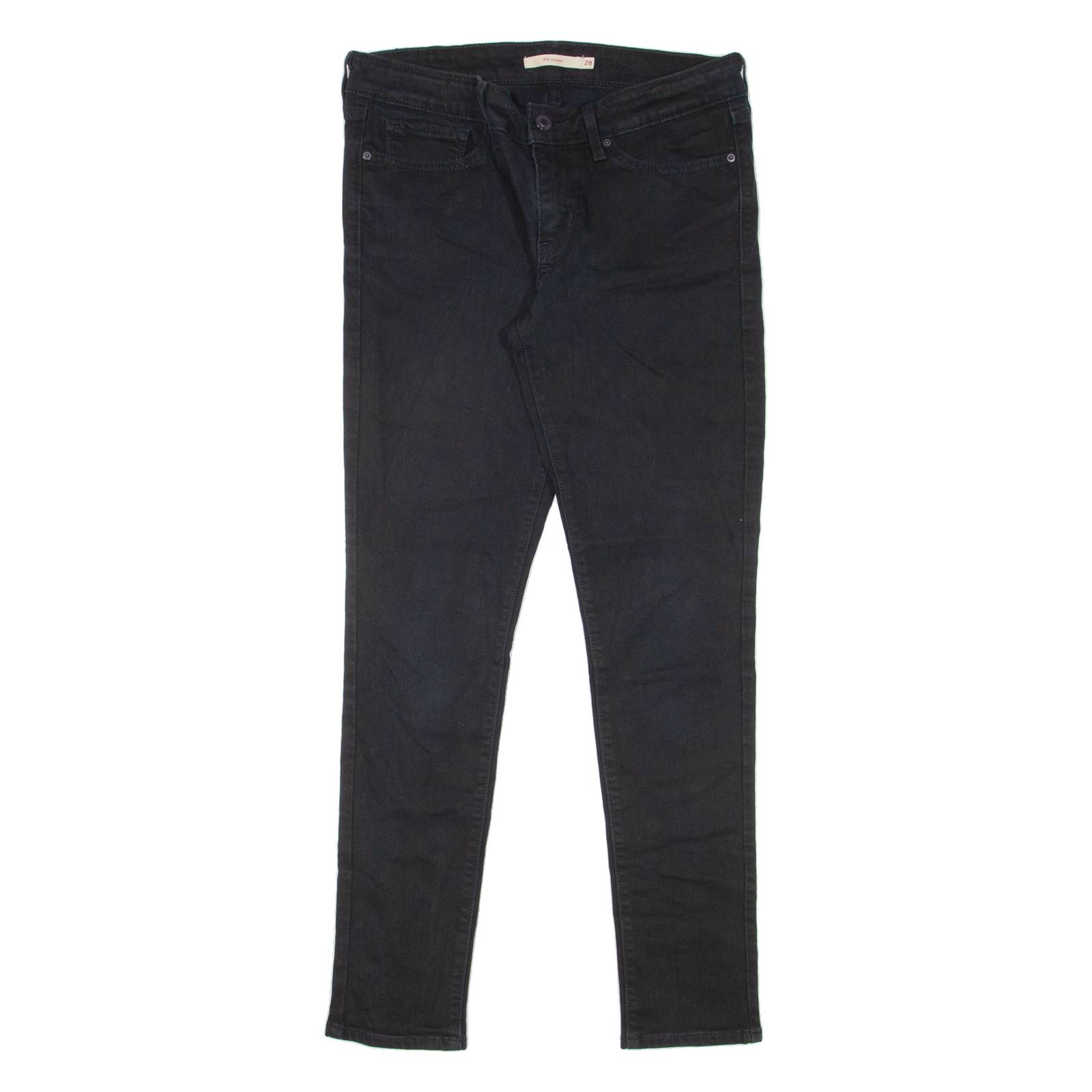 LEVI'S 711 Womens Jeans Black Slim Skinny W28 L27