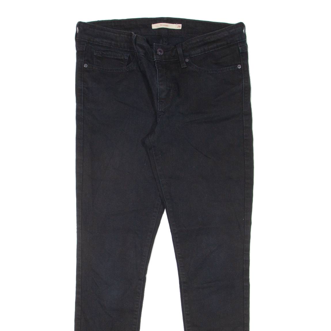LEVI'S 711 Womens Jeans Black Slim Skinny W28 L27