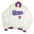 HARWOOD CLASSICS Mens White Kings Quilted Button Jacket 2XL Polyester Blend
