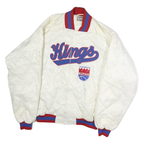 HARWOOD CLASSICS Mens White Kings Quilted Button Jacket 2XL Polyester Blend