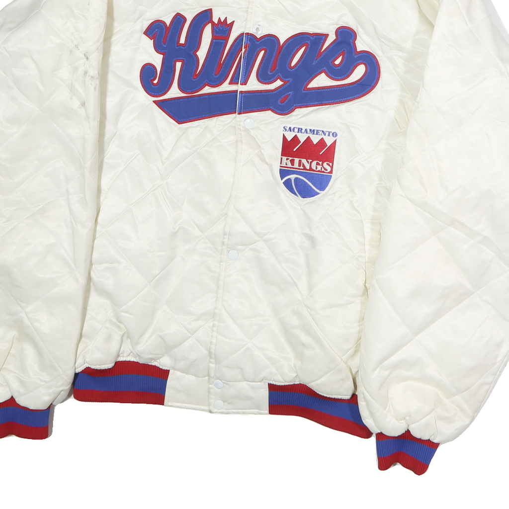 HARWOOD CLASSICS Mens White Kings Quilted Button Jacket 2XL Polyester Blend