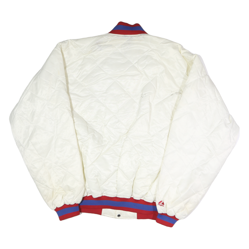 HARWOOD CLASSICS Mens White Kings Quilted Button Jacket 2XL Polyester Blend