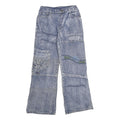 QIAN SE LONG Womens Relaxed Blue Denim Light Jeans W24 L28 Patchwork Zip