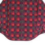 CHAMPION Womens Red Burgundy Check Shirt UK 12 Long Sleeve Button Closure Casual