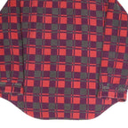 CHAMPION Womens Red Burgundy Check Shirt UK 12 Long Sleeve Button Closure Casual