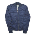 ALPHA INDUSTRIES Womens Navy Blue Bomber Jacket S Nylon Plain Zip Pockets