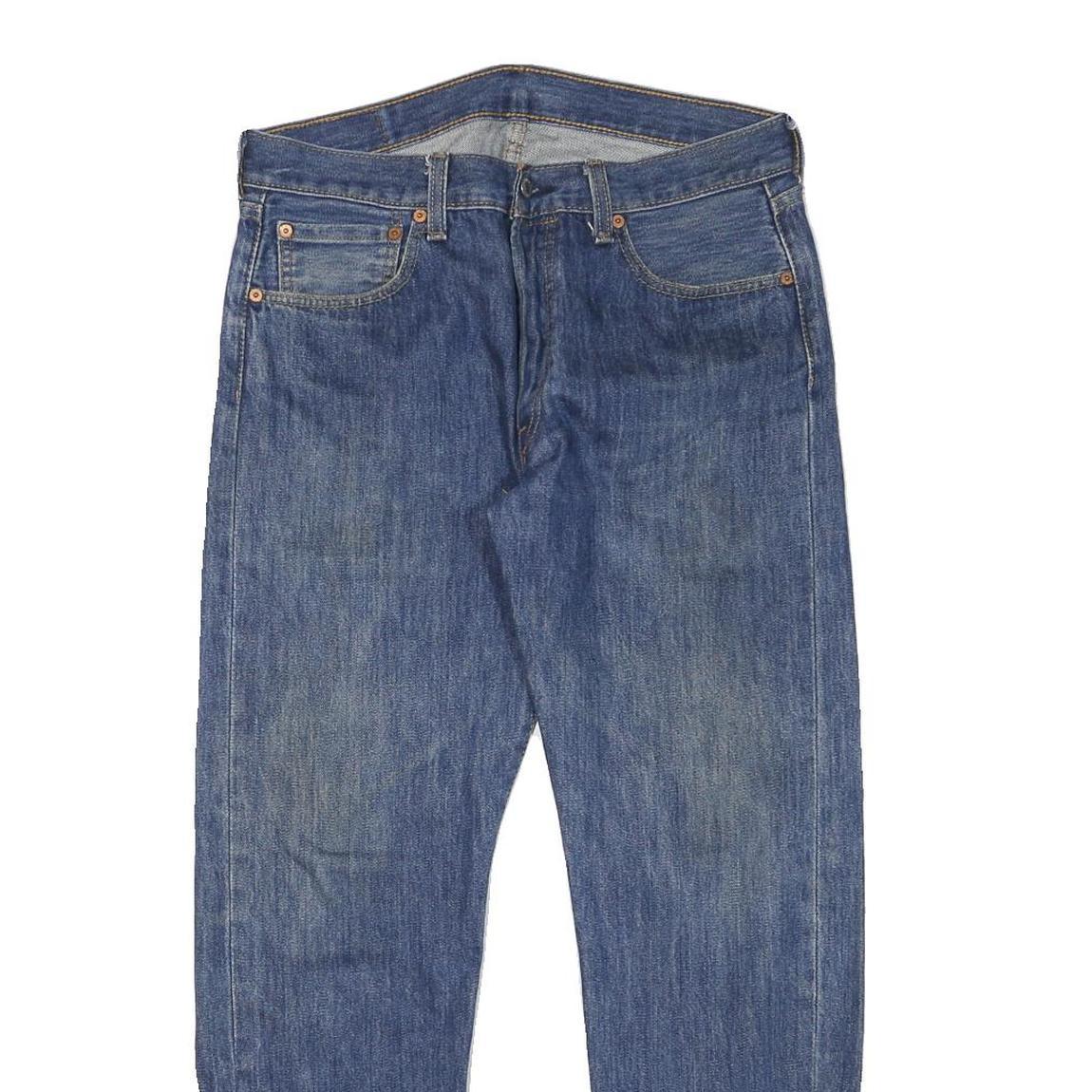 LEVI'S 501 Mens Jeans Blue Regular Straight Denim Medium W32 L28 Classic Button