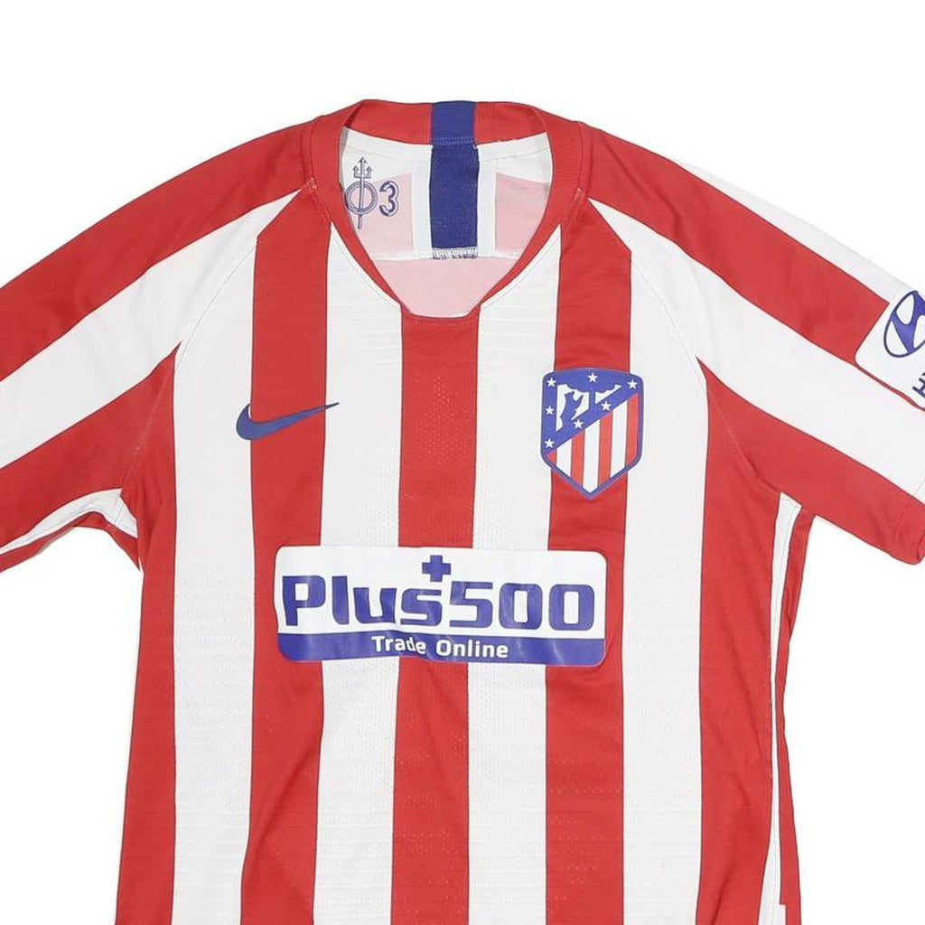 NIKE Mens Red & White Football Shirt S Short Sleeve Round Neck Atletico Madrid