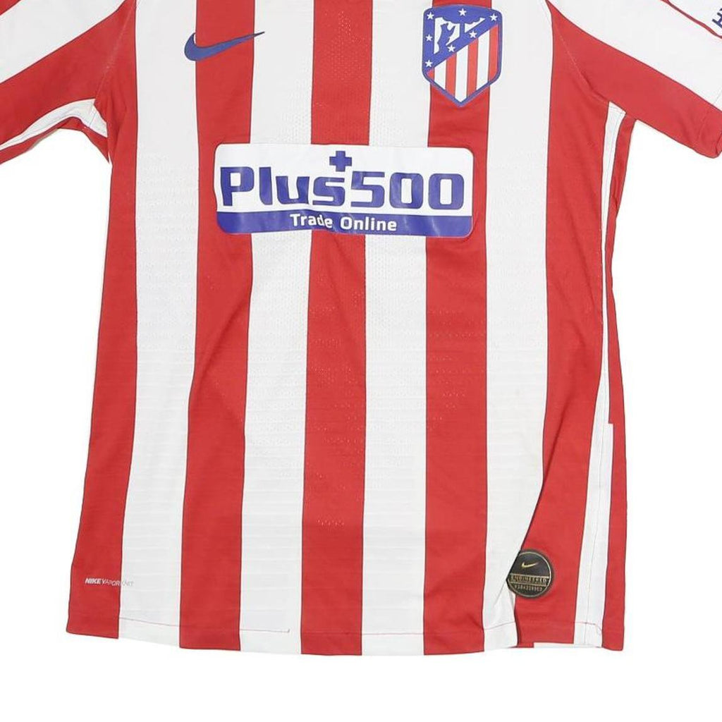 NIKE Mens Red & White Football Shirt S Short Sleeve Round Neck Atletico Madrid