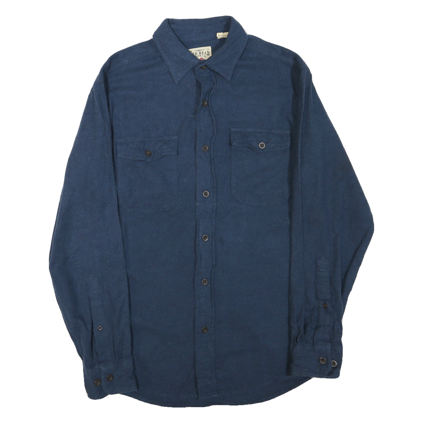 RED HEAD Mens Blue Shirt S Cotton Blend Button Pockets Casual Workwear