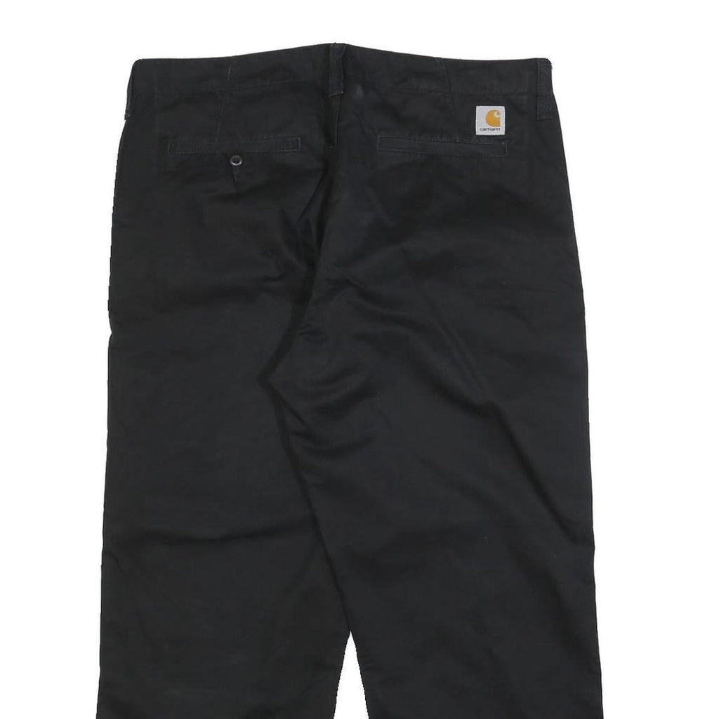 CARHARTT WIP Mens Cotton Black Regular Straight Trousers W34 L26 Casual Workwear
