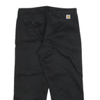 CARHARTT WIP Mens Cotton Black Regular Straight Trousers W34 L26 Casual Workwear
