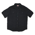 WRANGLER Mens Black Casual Cotton Blend Shirt L Button Front Summer Style