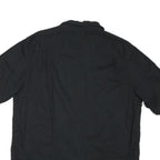 WRANGLER Mens Black Casual Cotton Blend Shirt L Button Front Summer Style