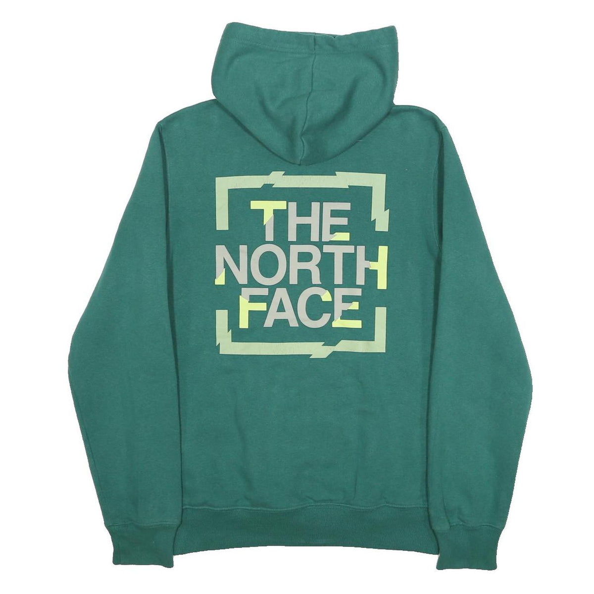 THE NORTH FACE Mens Green Pullover Hoodie S Logo Print Casual Sweatshirt