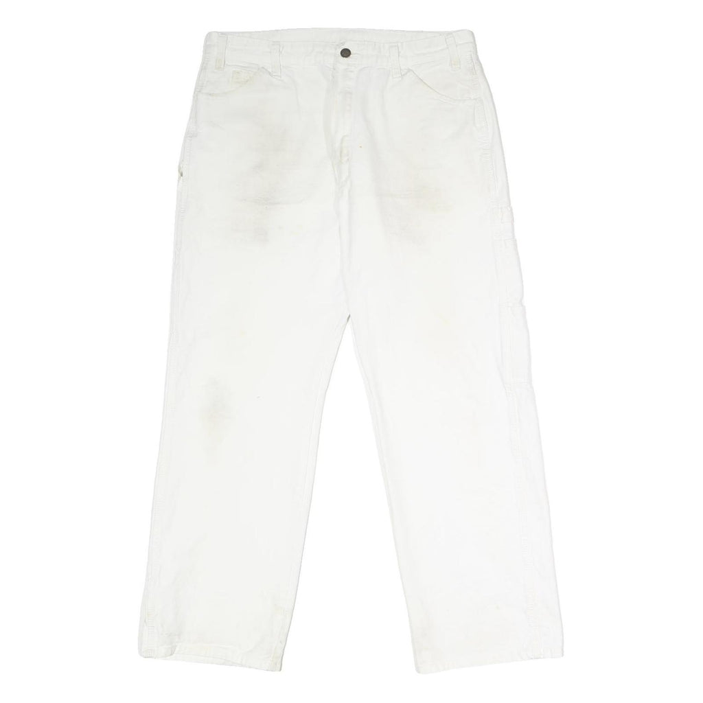 DICKIES Mens White Relaxed Relaxed Straight Denim W36 L29 Workwear Painter Jeans