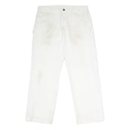 DICKIES Mens White Relaxed Relaxed Straight Denim W36 L29 Workwear Painter Jeans