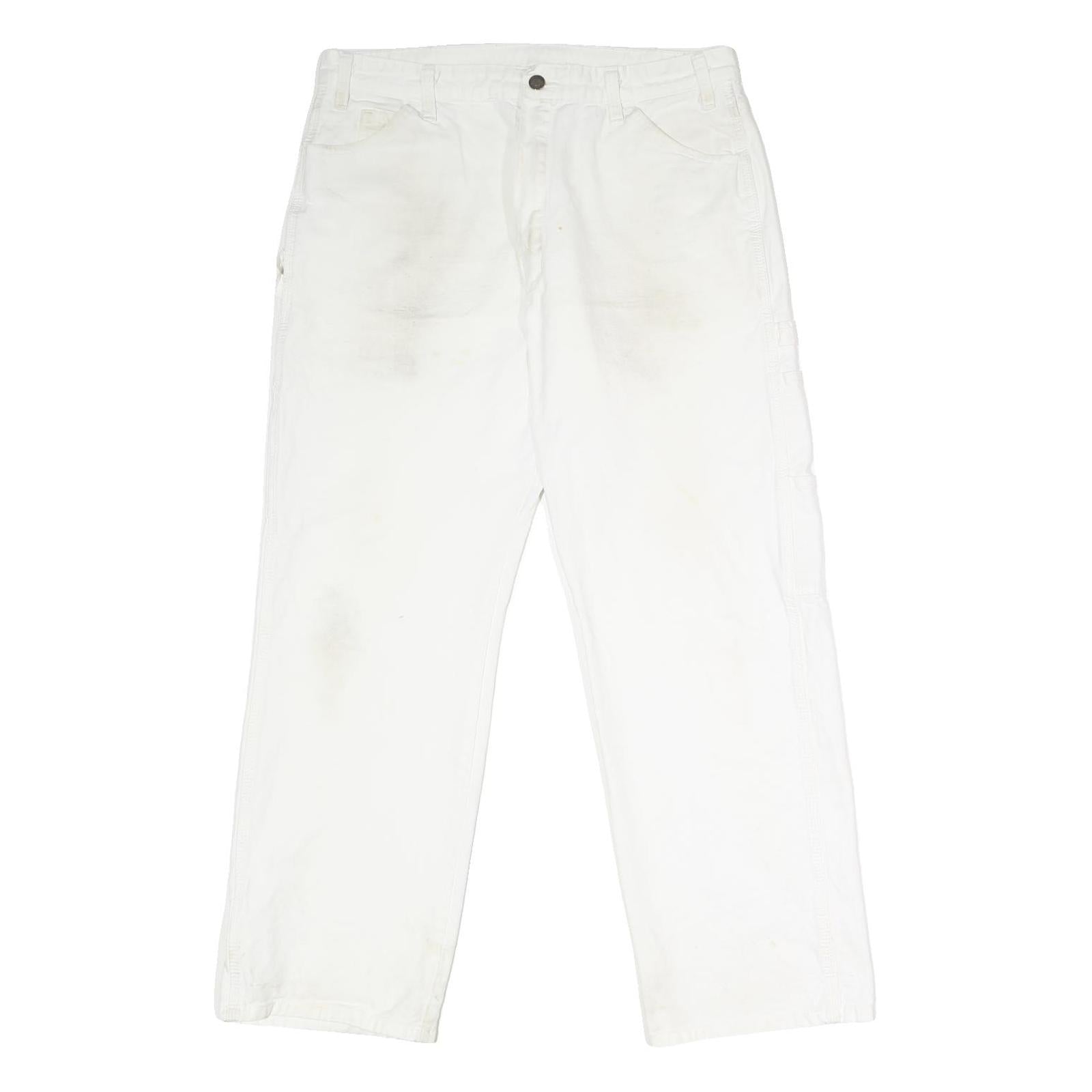 DICKIES Mens White Relaxed Relaxed Straight Denim W36 L29 Workwear Painter Jeans