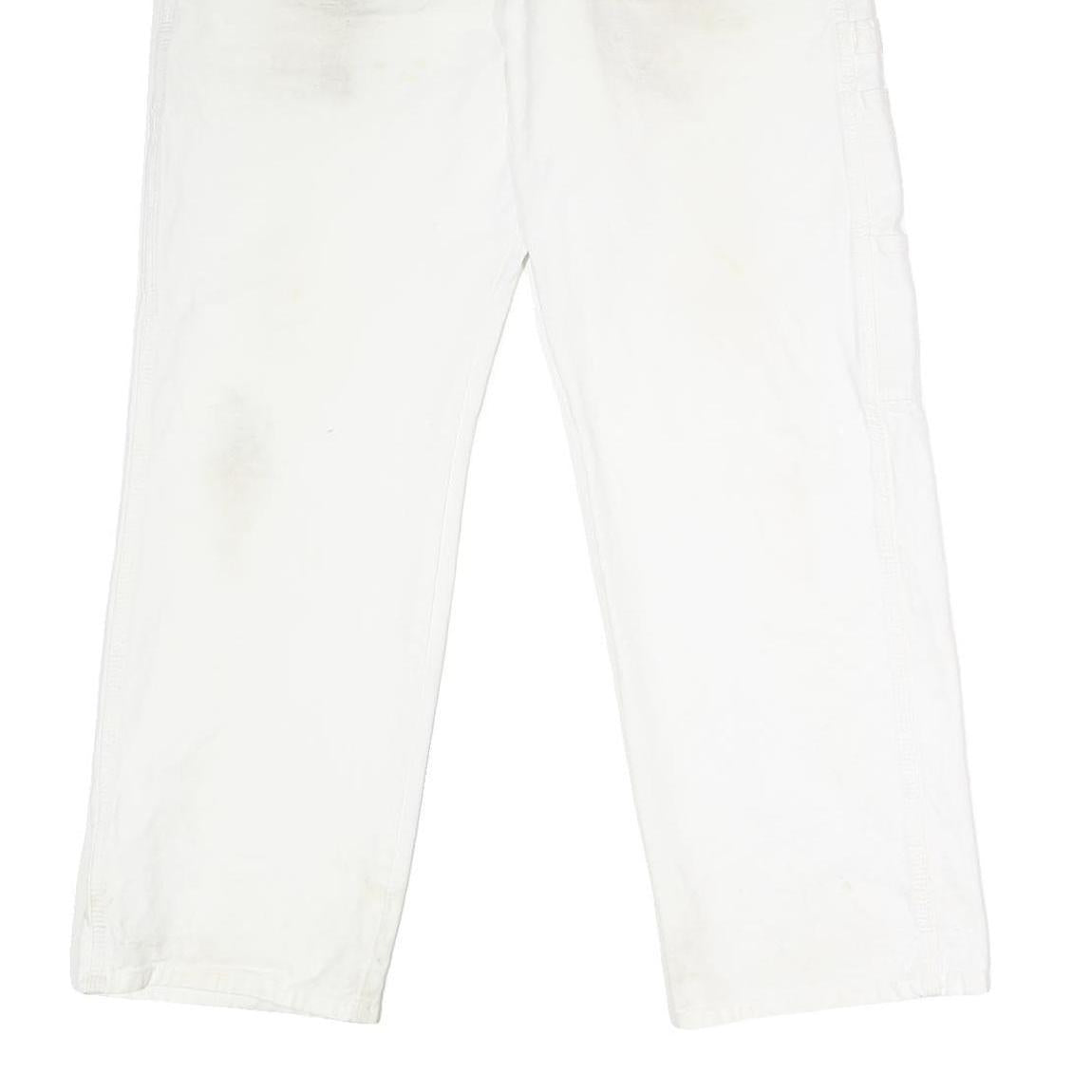 DICKIES Mens White Relaxed Relaxed Straight Denim W36 L29 Workwear Painter Jeans