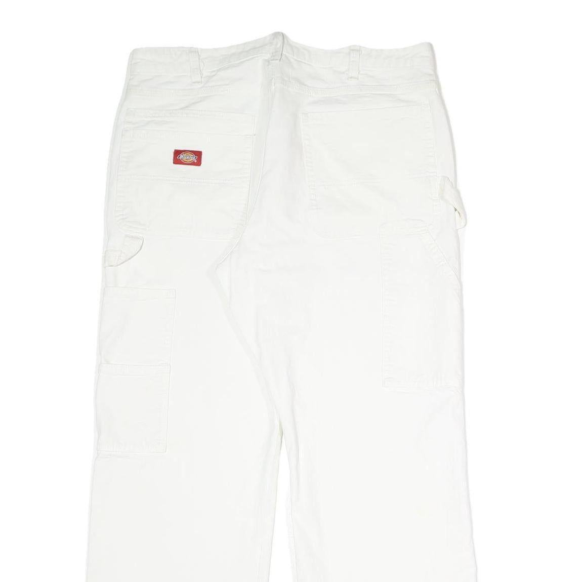 DICKIES Mens White Relaxed Relaxed Straight Denim W36 L29 Workwear Painter Jeans