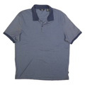 CALVIN KLEIN Mens Blue Cotton Blend Polo Shirt L Short Sleeve Plain Casual