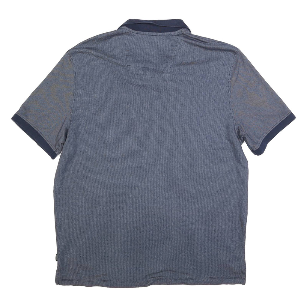 CALVIN KLEIN Mens Blue Cotton Blend Polo Shirt L Short Sleeve Plain Casual