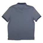 CALVIN KLEIN Mens Blue Cotton Blend Polo Shirt L Short Sleeve Plain Casual