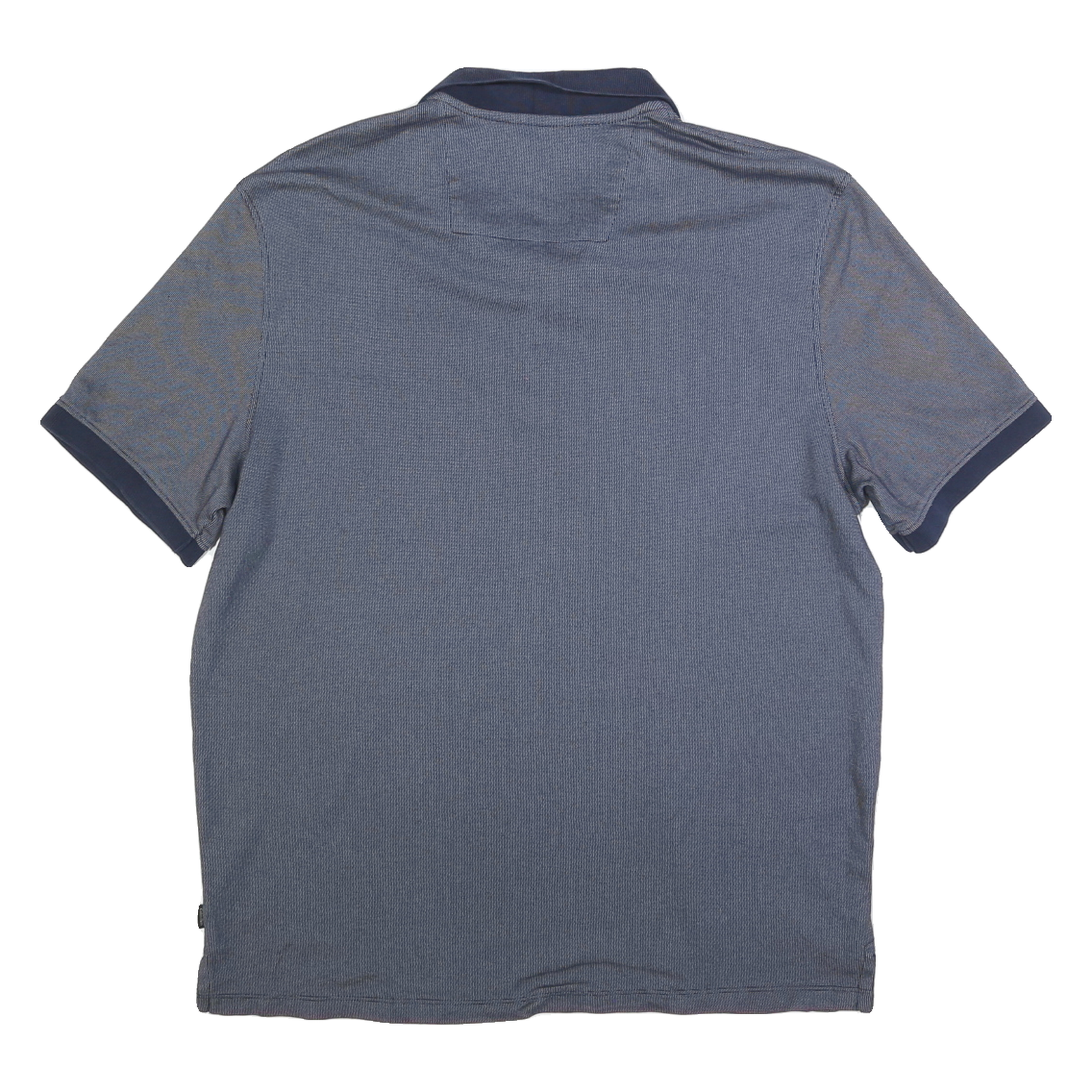 CALVIN KLEIN Mens Blue Cotton Blend Polo Shirt L Short Sleeve Plain Casual