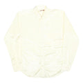 HI-STYLE Mens Cream Satin Shirt L Classic Long Sleeve Button Down Relaxed Fit