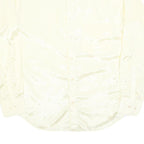 HI-STYLE Mens Cream Satin Shirt L Classic Long Sleeve Button Down Relaxed Fit
