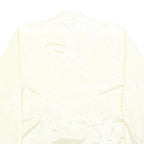 HI-STYLE Mens Cream Satin Shirt L Classic Long Sleeve Button Down Relaxed Fit