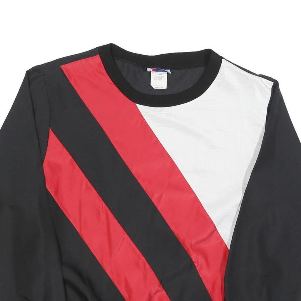 DAVID PEET Womens Black & Red & White Sweatshirt Crew Neck M Polyester Blend