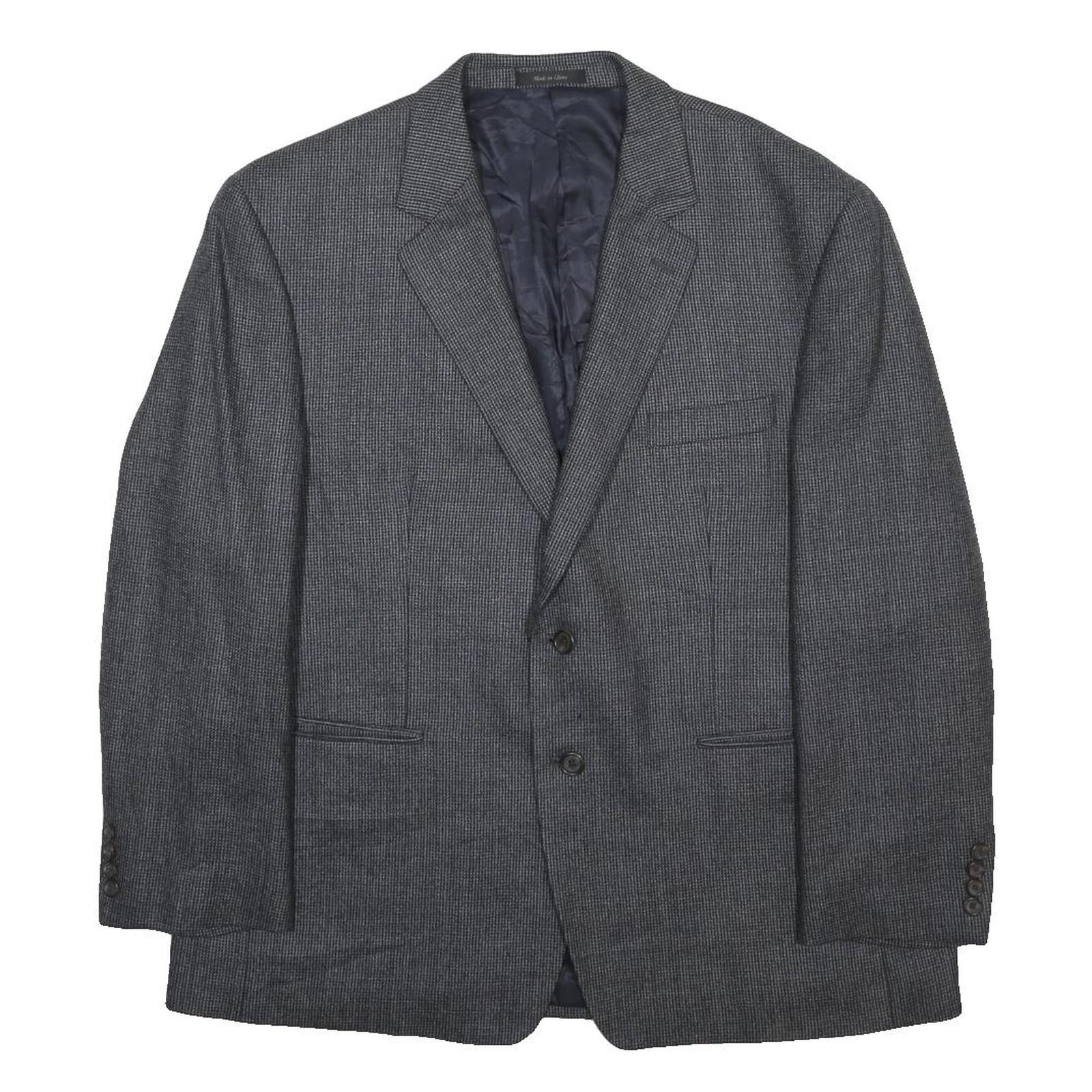LAUREN RALPH LAUREN Mens Grey & Black Wool Tailored Jacket L Woven Classic