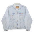 WRANGLER Mens Blue Denim Jacket L Cotton Classic Button Closure Western Style