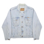 WRANGLER Mens Blue Denim Jacket L Cotton Classic Button Closure Western Style