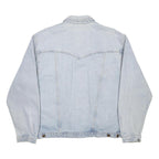 WRANGLER Mens Blue Denim Jacket L Cotton Classic Button Closure Western Style