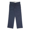 DICKIES Mens Cotton Blend Navy Regular Straight Trousers W30 L29 Workwear