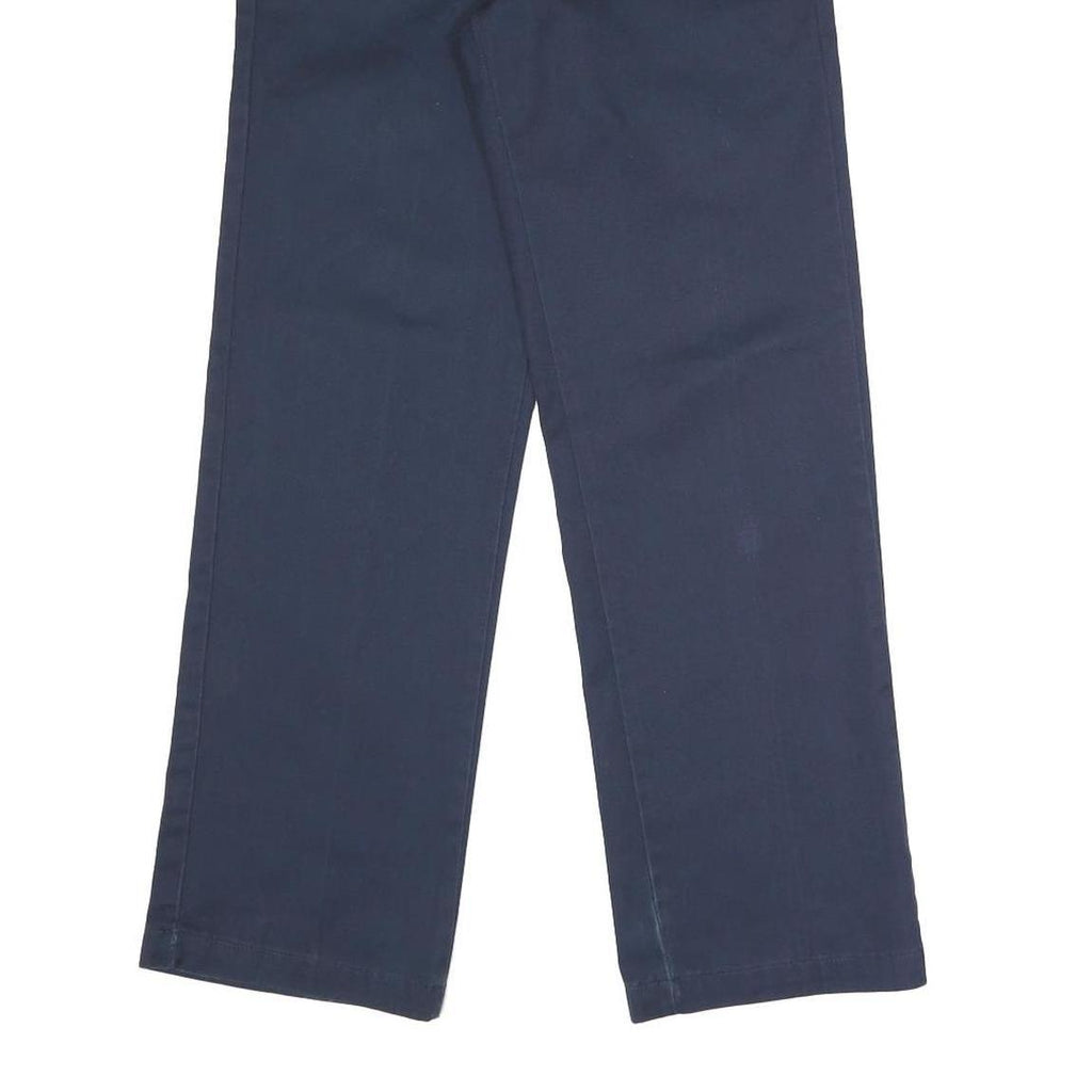 DICKIES Mens Cotton Blend Navy Regular Straight Trousers W30 L29 Workwear