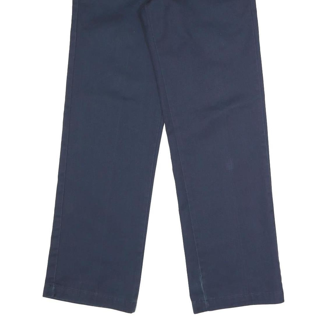 DICKIES Mens Cotton Blend Navy Regular Straight Trousers W30 L29 Workwear