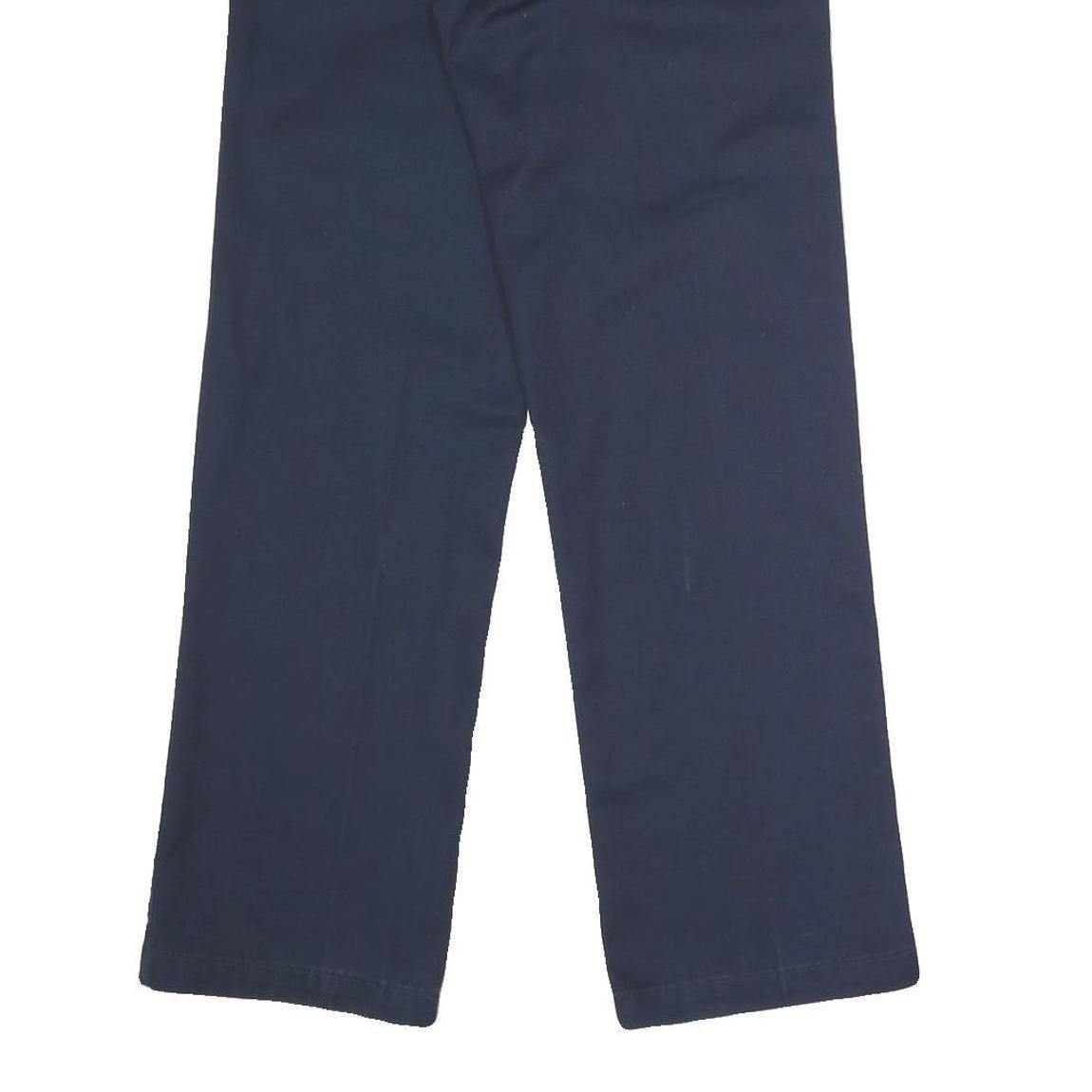 DICKIES Mens Cotton Blend Navy Regular Straight Trousers W30 L29 Workwear