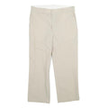 DICKIES Mens Regular Fit Beige Polyester Blend Trousers W36 L28 Workwear Casual