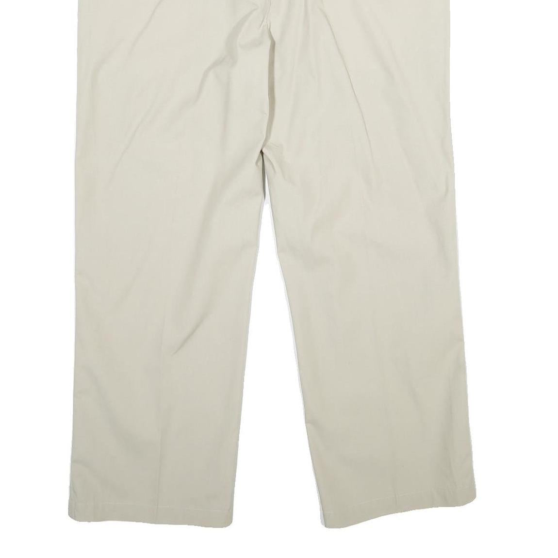 DICKIES Mens Regular Fit Beige Polyester Blend Trousers W36 L28 Workwear Casual