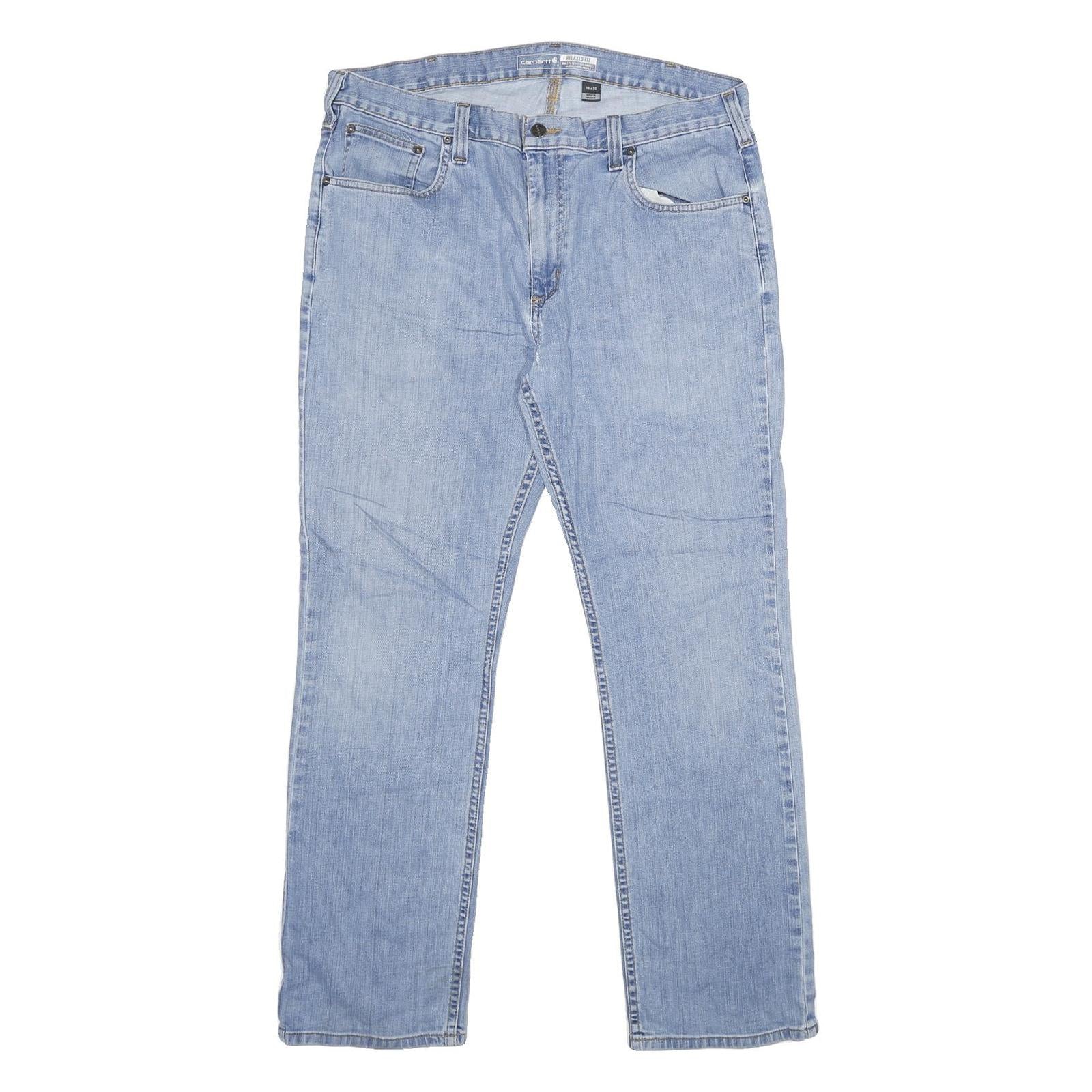 CARHARTT Mens Relaxed Denim Jeans Light W36 L30 Workwear Casual Zip Fly