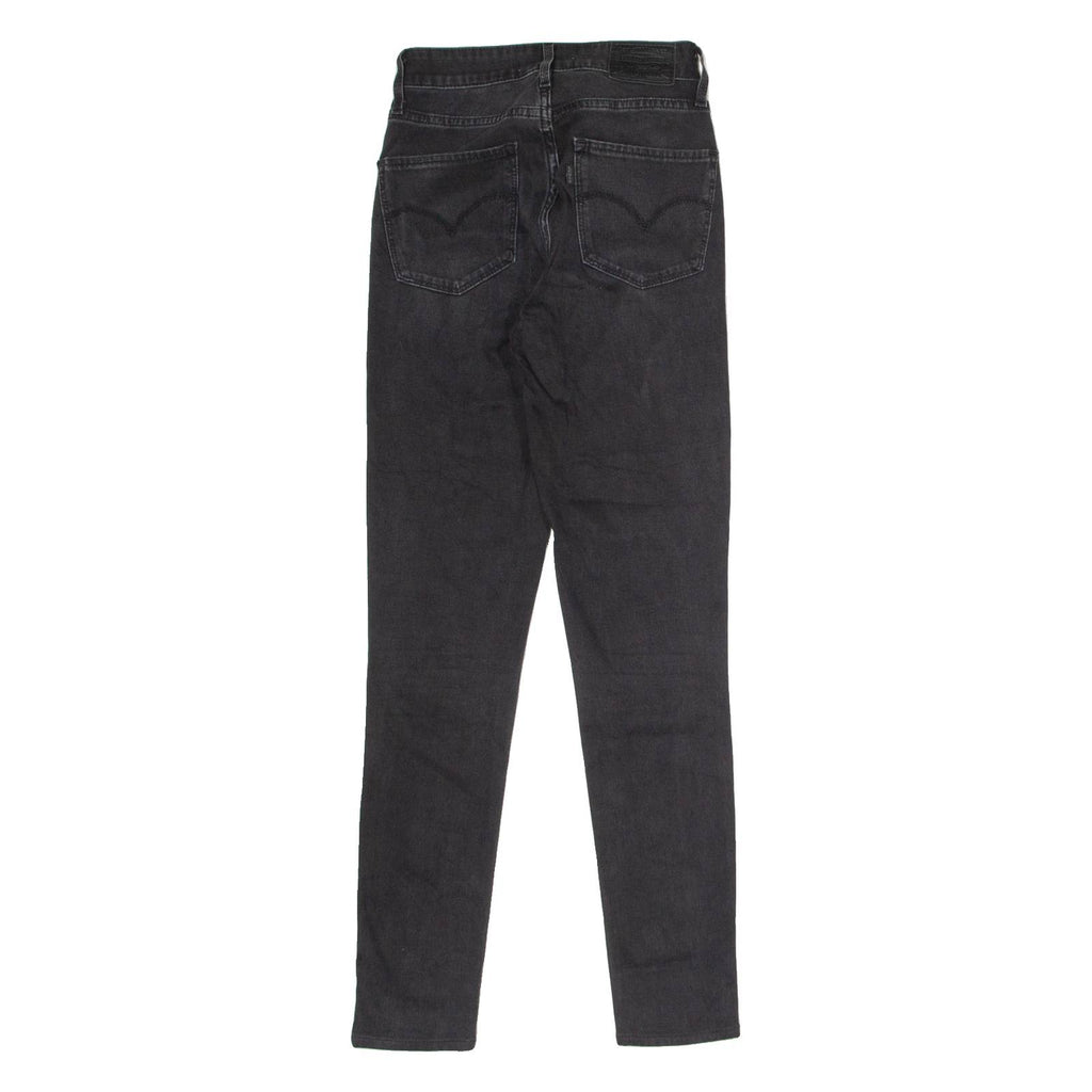 LEVI'S 721 High Rise Womens Jeans Black Regular Skinny Stone Wash W23 L30