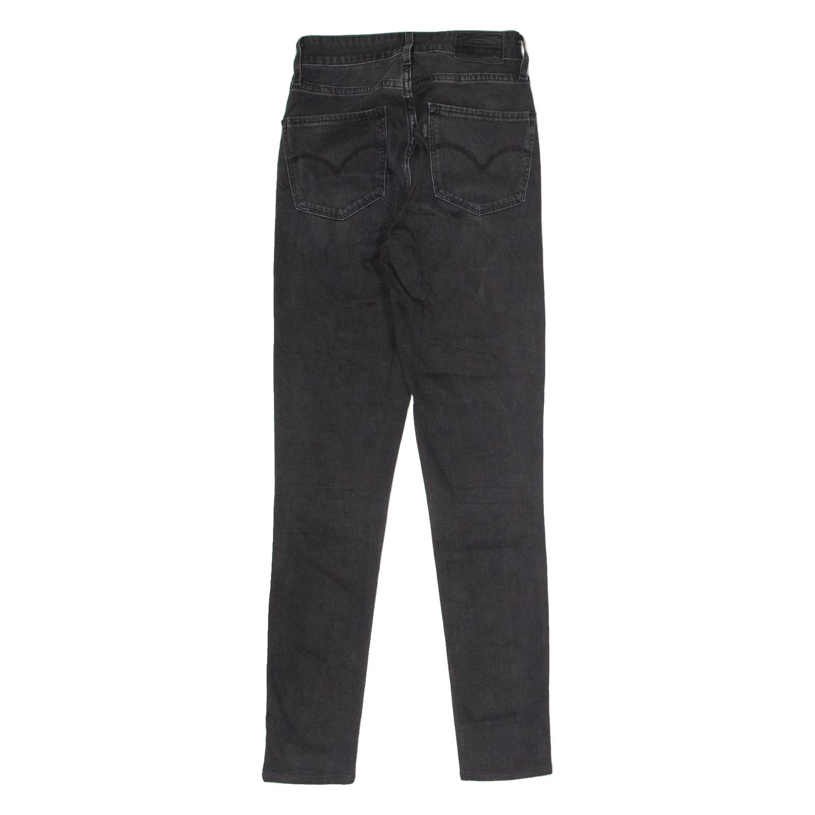 LEVI'S 721 High Rise Womens Jeans Black Regular Skinny Stone Wash W23 L30