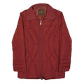 MONCLER Womens Red Slim Jacket S Polyamide Plain Zip Coat Lightweight