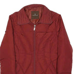 MONCLER Womens Red Slim Jacket S Polyamide Plain Zip Coat Lightweight